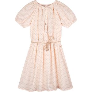 NoNo Zomer jurk meisjes Ivoor wit - AOP hartjes - Moas