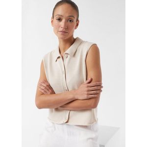 comma - Strickjacke - Mouwloos Vest - Zacht - Katoenmix