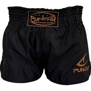 PunchR™ Classic Muay Thai kickboks Broek Zwart Goud - XXXL