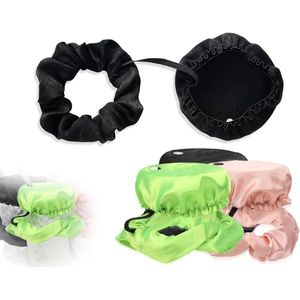 EGoods - Scrunchie haarelastiekjes 3 stuks herbruikbare drankafdekking zwart roze groen