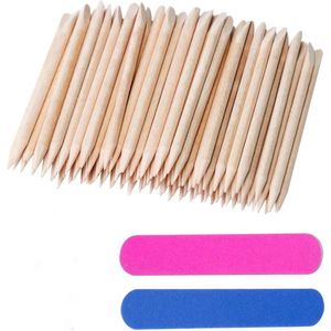 Allecto plus - Wrijvende Nagelsticks voor Manicure en Pedicure - Oranje - 100 stuks