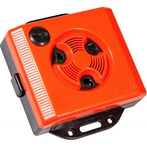Windhager® Topo Stop E250 Muizenverjager Ultrasone Binnen (10,5 x 9,5 x 3 cm) - Pest repeller ultrasoon en langdurige bekabelde verbindingg - Structuurgedragen geluidsgolven muizen verjager Rood - 05040