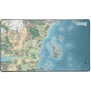 Dungeons & Dragons XXL muismat 80 x 46 cm voor desktop PC gaming - antislip basis - motief Faerûn kaart Desk Mat