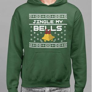 Foute Kerst Hoodie Groen Jingle My Bells XS