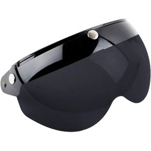 Open gezicht motorhelm met universeel 3-nap retro vizier, winddicht en zonwerend