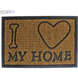Deurmat Kokos-Rubber ""I Love My Home"" - 40 x 60 cm