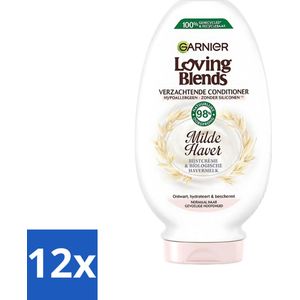Garnier - Loving Blends - Conditioner - Milde Haver - Normaal Haar & Gevoelige Hoofdhuid - 250 ml - Voordeelverpakking - 12 stuks