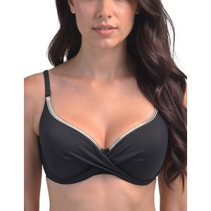 Vivisence Bikini Push Up BH Verstelbare Bandjes Ideaal Voor Strand Zwembad 3222, Zwart-Goud,75C