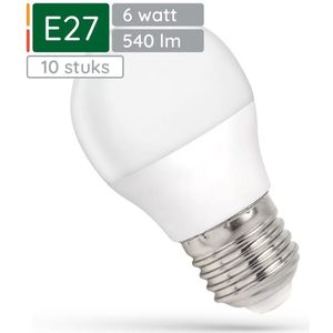 Spectrum - LED Kogellamp E27 - Neutraal Wit - 6W - 540 Lumen - 4000K - 10 stuks
