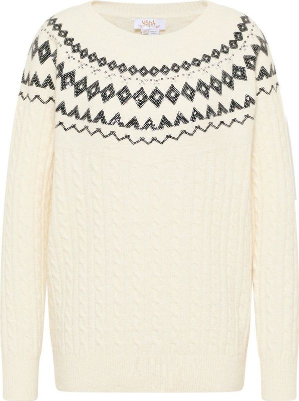 Trui - Pailletten - Lange Mouw - Normale Pasvorm - Ronde Hals - Drukke Print