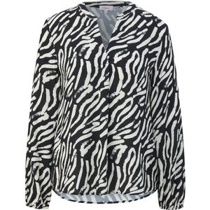 Viscose Blouse - Houndstooth - Zwart/Wit