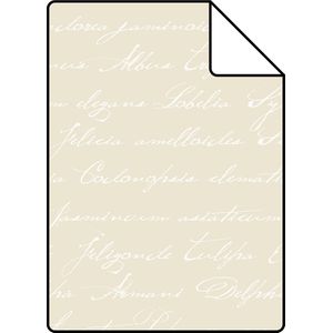 Proefstaal ESTAhome behang handgeschreven latijnse bloemennamen beige - 26,5 x 21 cm - 128033-S