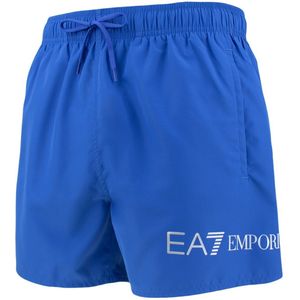EA7 Emporio Armani Text Logo Swim Shorts - Blauw - Polyester