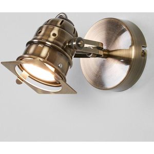 Lindby - wandlamp - 1licht - metaal - H: 11 cm - GU10 - oud-messing