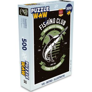 Puzzel Vis - Retro - Illustratie - Legpuzzel - Puzzel 500 stukjes