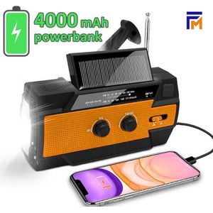 Noodradio - Opwindbare Radio - Dynamo - Solar - Powerbank - FM - AM - Zaklamp - Survival