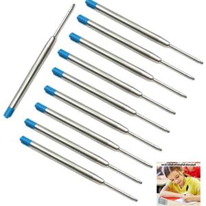 10 stuks G2-formaat metalen balpenvullingen blauw schrijfkleur - verwisselbare reservevullingen .