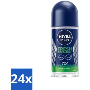 24 x NIVEA MEN - Deodorant Roller - Fresh Sensation - 50 ml -