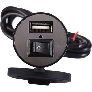 USB-Telefoonoplader voor Motorfietsen Waterdicht 12V - Zwart .
