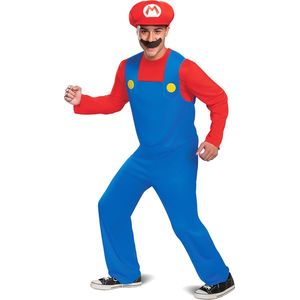 Smiffys - Nintendo Super Mario Brothers Mario Classic Kostuum - XL - Blauw/Rood
