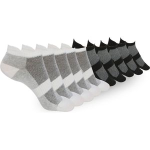 LIEVE SOKKEN katoenen sokken voor heren – Middeldik, kort, ademend – Wit & zwart – Maat 43-46 – Verpakking van 10 paar