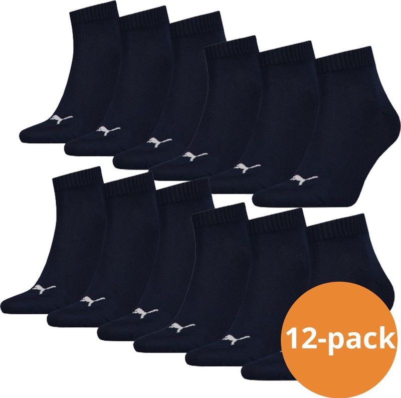 Puma Quarter Sokken Plain 12-pack Navy-35/38