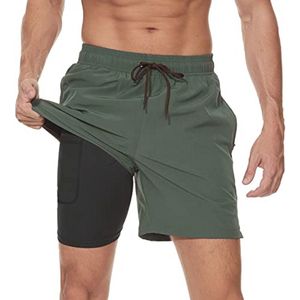 Heren Zwembroek met Ritszak en Rekbare Stof voor Strand en Vrije Tijd