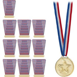 Relaxdays 120x gouden medailles voor kinderen - kindermedailles - medaille - uitdeelcadeau