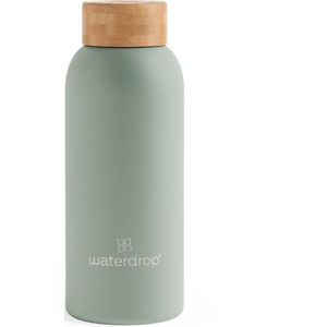 waterdrop® Thermosfles - 400 ml - Roestvrij Staal - Mat Olijf