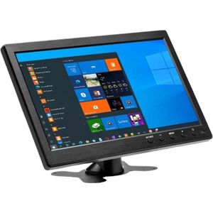 Podofo - LCD-scherm - Automonitor voor achteruitrijcamera - 10,1"" LCD - HD-monitor - Mini-tv en computerluidspreker - HDMI - VGA-scherm - Kleurenscherm - Zwart