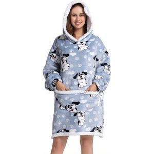 Bovista Hoodie Deken Met Mouwen - Plaid - Knuffeldeken - Onesie - Fleece Blanket - Dames - Heren - Kinderen - Extra Zacht & Warm - Hond