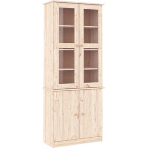 vidaXL - Vitrinekast - ALTA - 77x35x186,5 - cm - massief - grenenhout