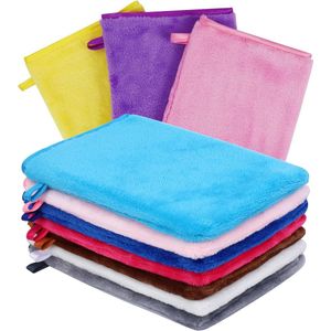 Microvezel flanellen gezichtsdoek washandschoen set, 10 stuks zachte en absorberende lichaamsreinigingshandschoen bad spa badstof herbruikbare make-up remover wanten handschoenen Europese