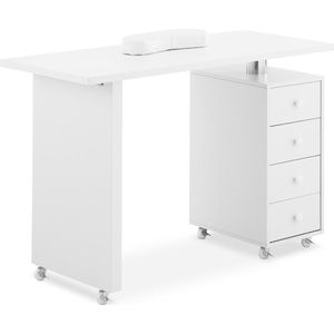 Physa - PHY-MT-9 - Nageltafel - Wit - MDF - 4 Laden - 6 Wielen