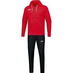 Jako - Base - Joggingpak - Rood - French-Terry - Met Kap