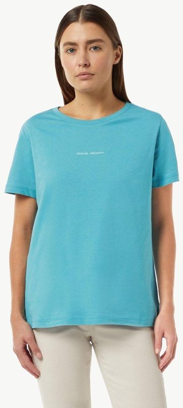 comma - T-Shirt - Zwart - Met Logoprint