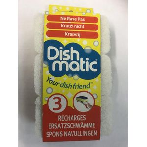 Dishmatic Schuurspons Krasvrij 2 consumentenverpakkingen met 3 sponsjes