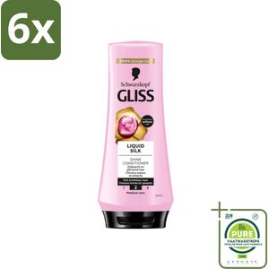 Gliss - Hair Repair - Conditioner met Liquid Silk voor Zijdezacht Haar - 200 ml - Voordeelverpakking - 6 stuks - Haar conditioner - Glans conditioner