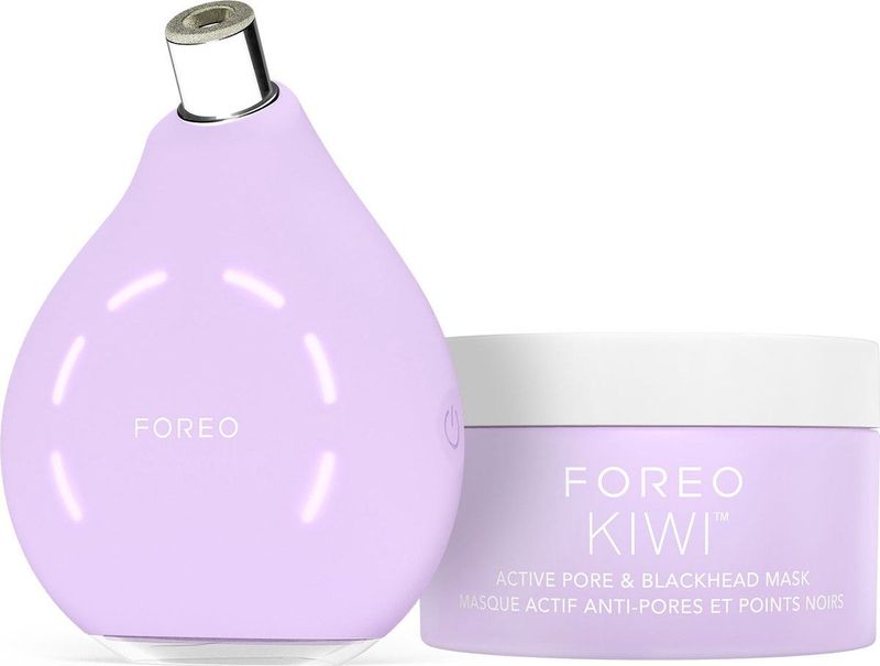FOREO KIWI derma microdermabrasie-apparaat + KIWI masker tegen poriën & mee-eters