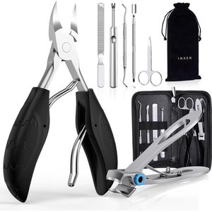 Professionele Manicure Nagelknippers Set - Roestvrijstalen Scherpe Teennagelknippers - Dikke en Ingegroeide Teennagels - Manicure Pedicure Kit - Nagelschaartje Zwart Nagelknipper