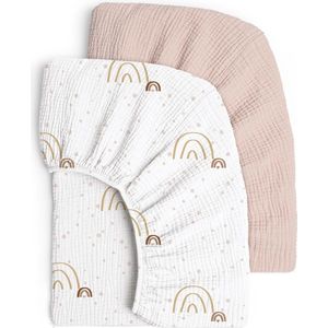 Inovra ® Zachte en Comfortabele Muslin Hoeslaken voor Babybedje - 100% Katoen