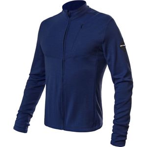 Sensor - Baselayer - Thermoshirt - Lange Mouw - Merino Wol - Outdoor - Heren - Full Zip - Donkerblauw - Small
