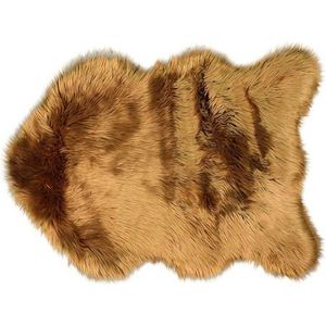 Floormat fake fur 60x90cm leather brown