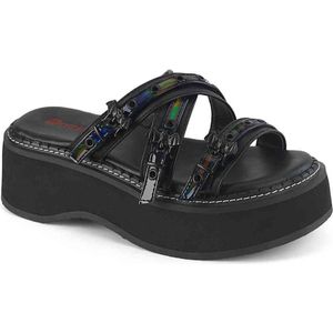 DemoniaCult - EMILY-07 Slippers - US 9 - 39 Shoes - Zwart