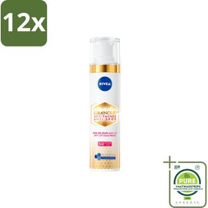 NIVEA - Cellular LUMINOUS630 Dagcrème - Anti-Vlek Gezichtscrème - SPF 50 - Voor alle huidtypen - Tegen Pigmentvlekken - 40 ml - Voordeelverpakking - 12 stuks - Nivea dagcrème - Anti-pigment crème