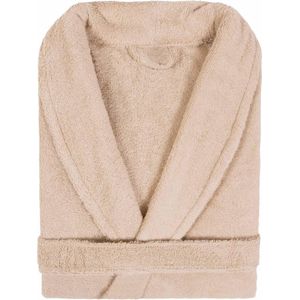 Badjas Badstof Uni Pure Royal met Shawlkraag Beige Zand col 2610 Maat XL