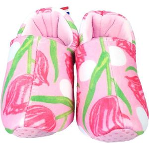 Harlekijn - Pantoffels - Roze - Tulpen Print - Kinderen - Maat 20-24