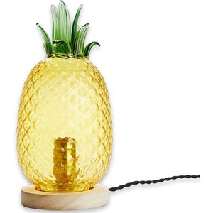 Balvi Tafellamp Ananas 32 Cm E27 Glas/hout 60w Geel/groen