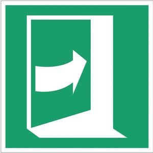 Deur rechts duwen bord – E023 - Dibond - 15 x 15 cm