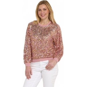 Sweater met pailletten en ronde kraag